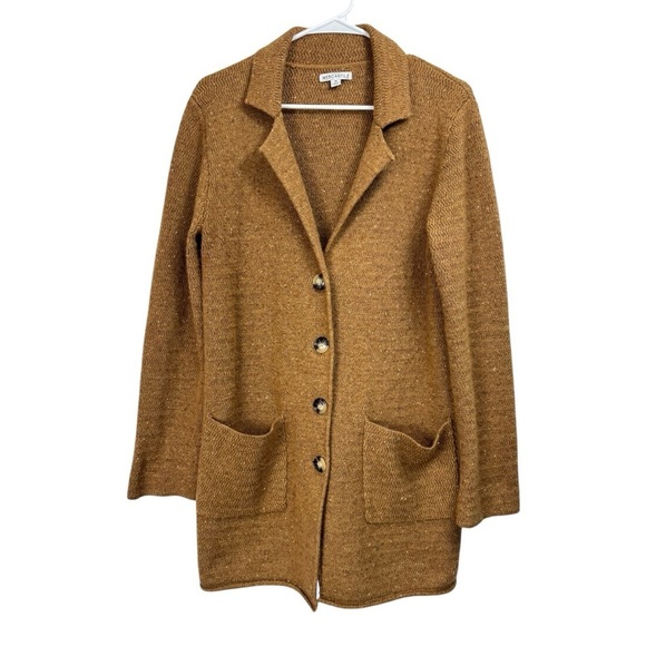 J. Crew Mercantile Size Medium Marled Knit Cardigan Sweater Brown Lambswool - Picture 1 of 4
